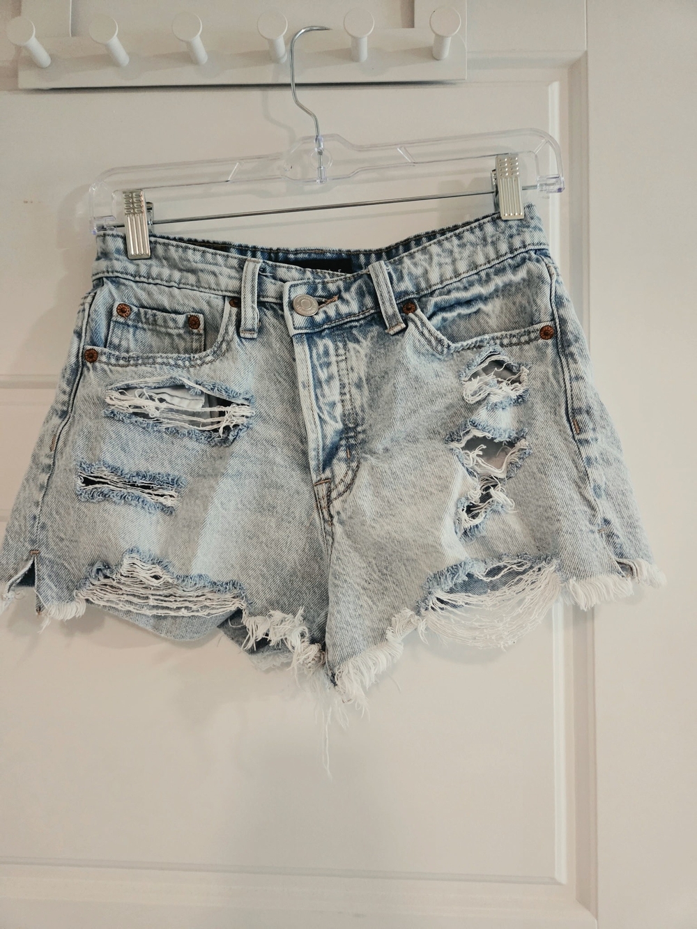 Aeropostale Light Blue Distressed Denim Shorts